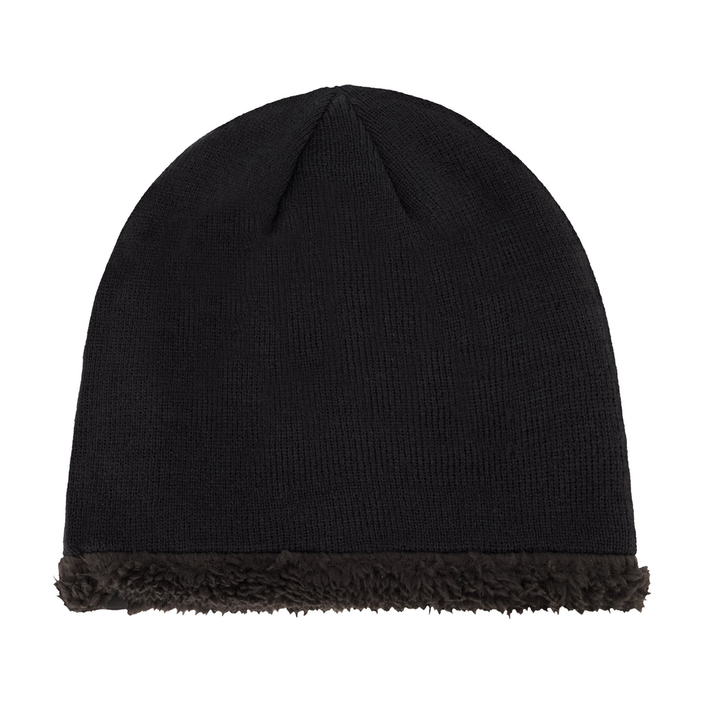 2 Pack Beanies with Faux Sherpa Lining - Black
