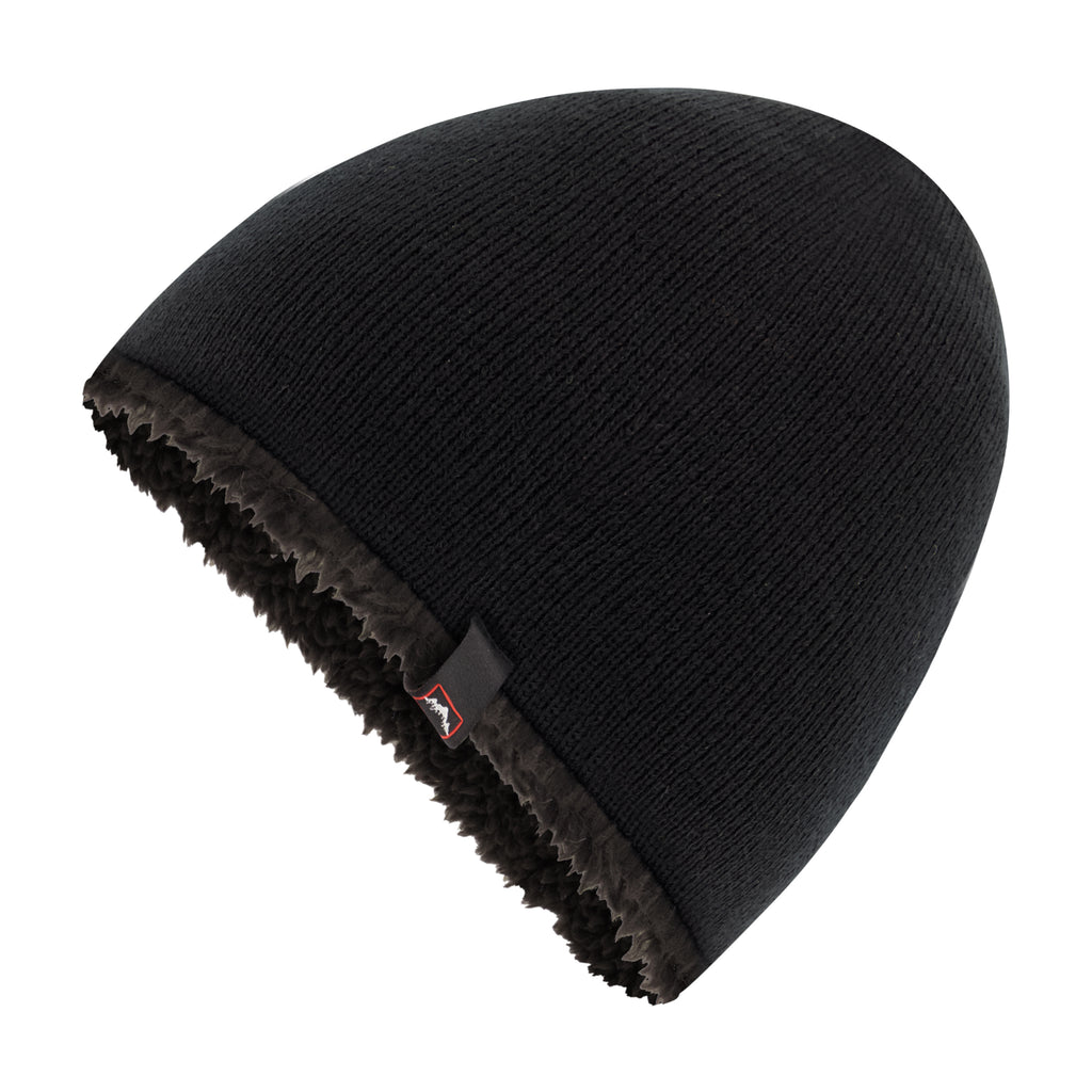 2 Pack Beanies with Faux Sherpa Lining - Black