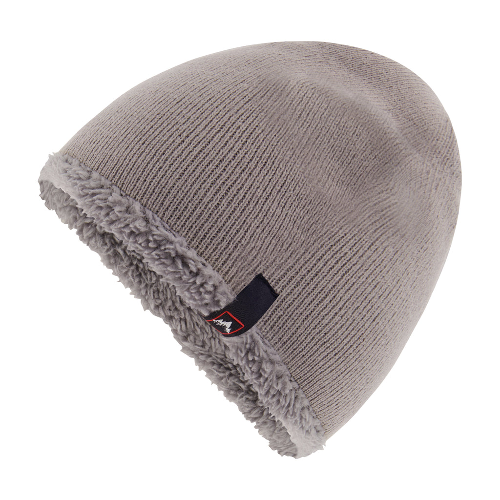 2 Pack Beanies with Faux Sherpa Lining - Grey