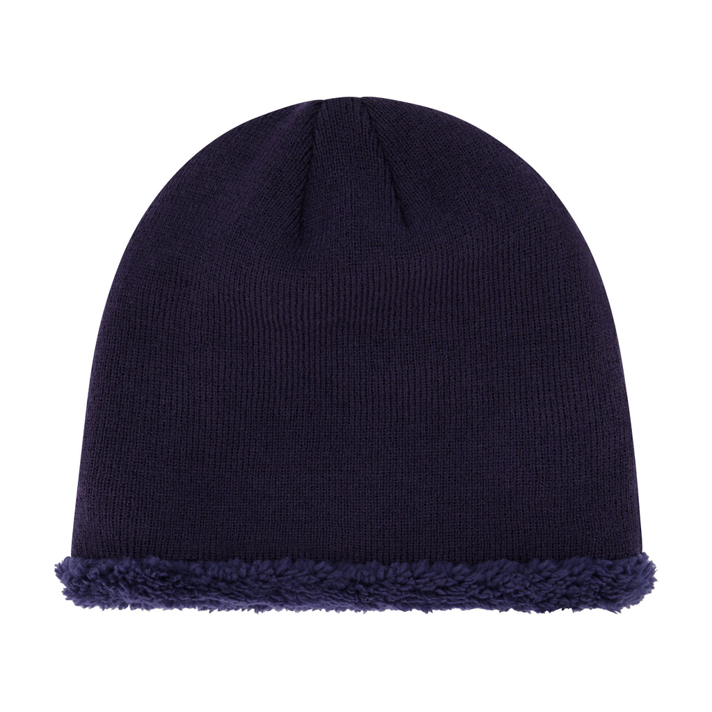 2 Pack Beanies with Faux Sherpa Lining - Navy